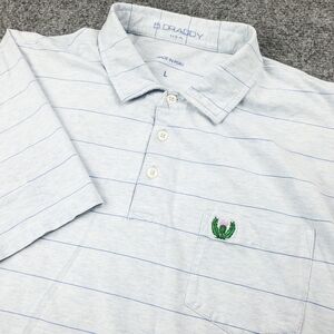 B Draddy Polo Shirt Mens Large Golf Performance Mens Large Thistle Logo Striped